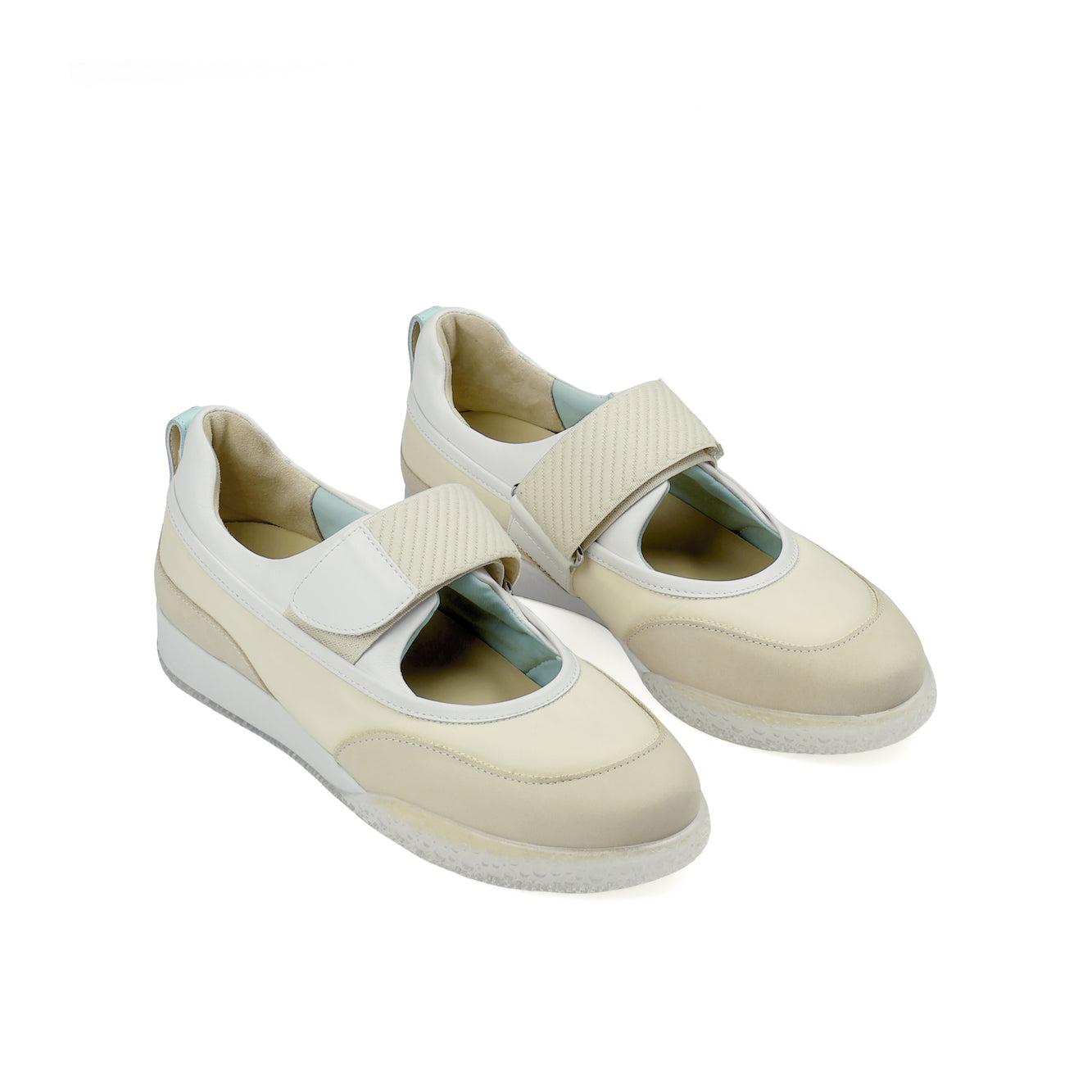 women's white leather sporty ballet flats at 4CCCCEES