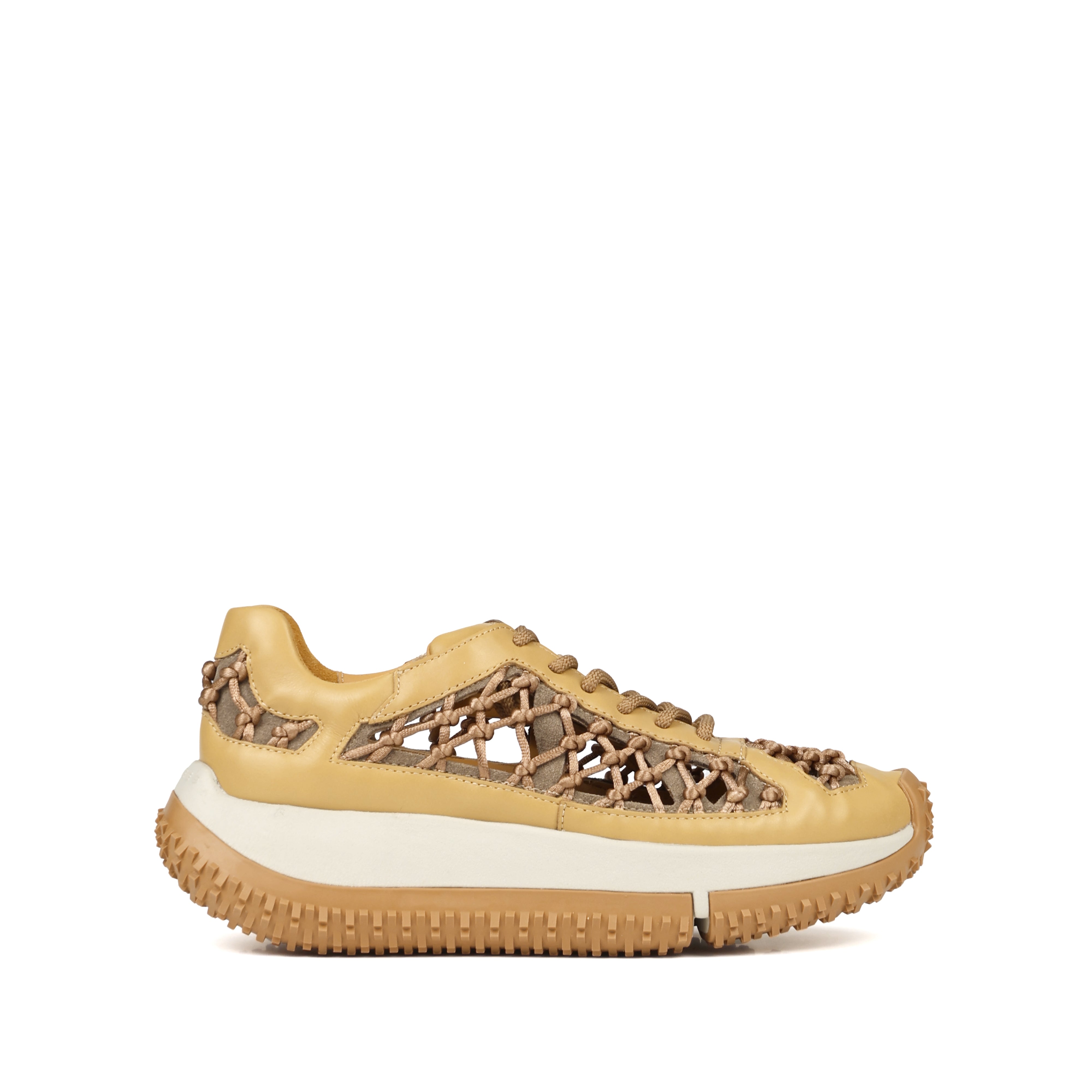 women's beige summer sneakers with handcrafted detailing at 4CCCCES
