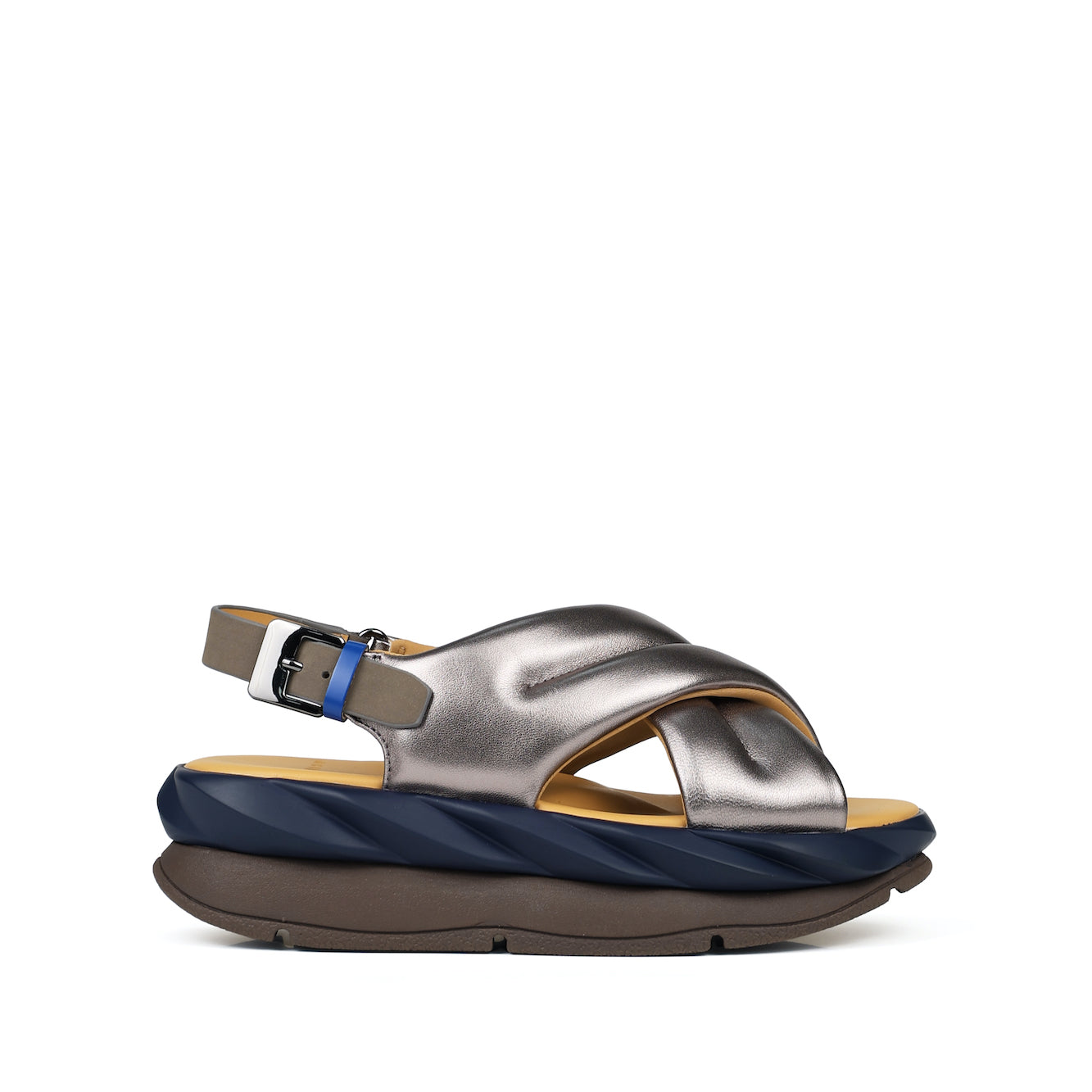 metallic grey women's dress sandals for special occasions