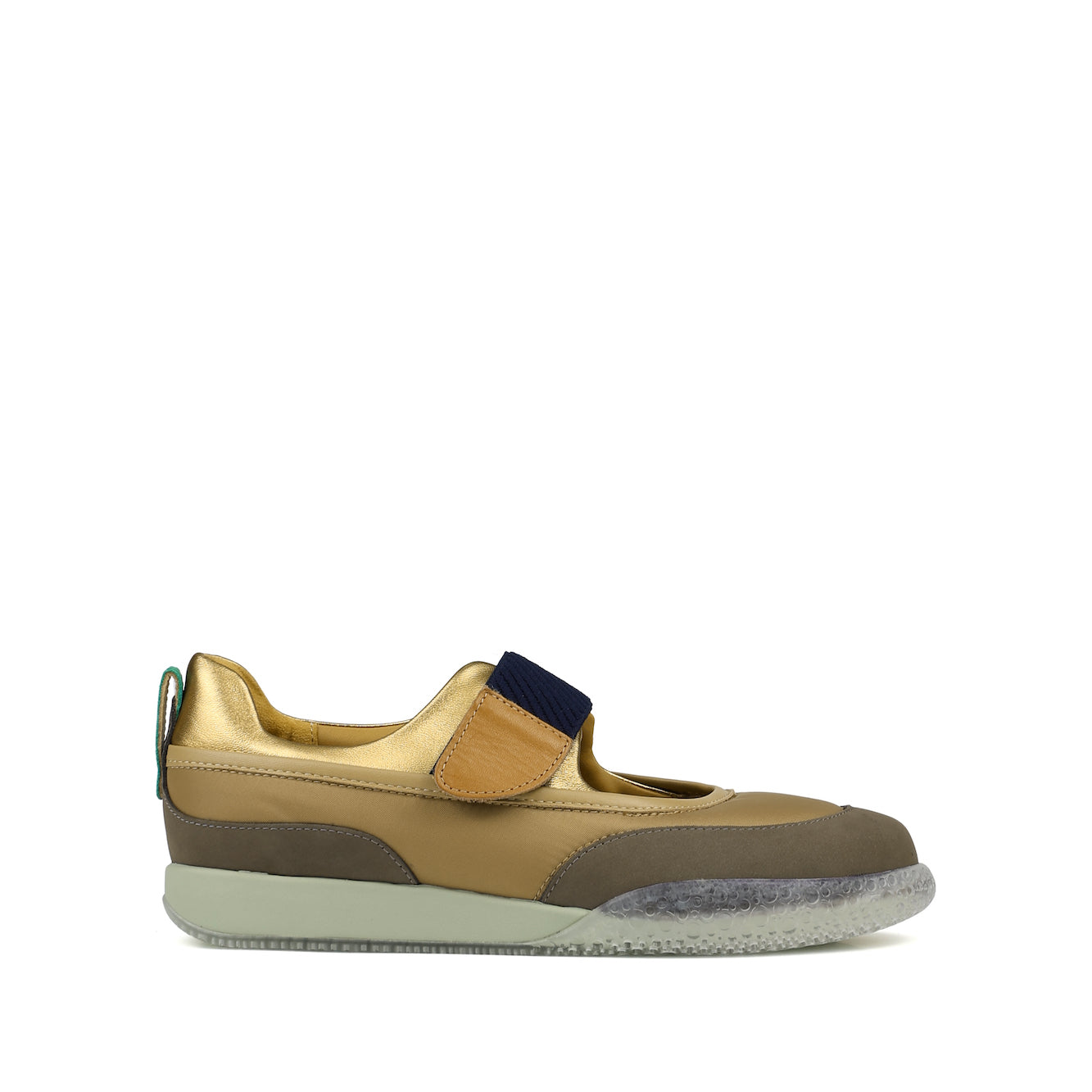 women's gold leather sporty ballerinas for summer