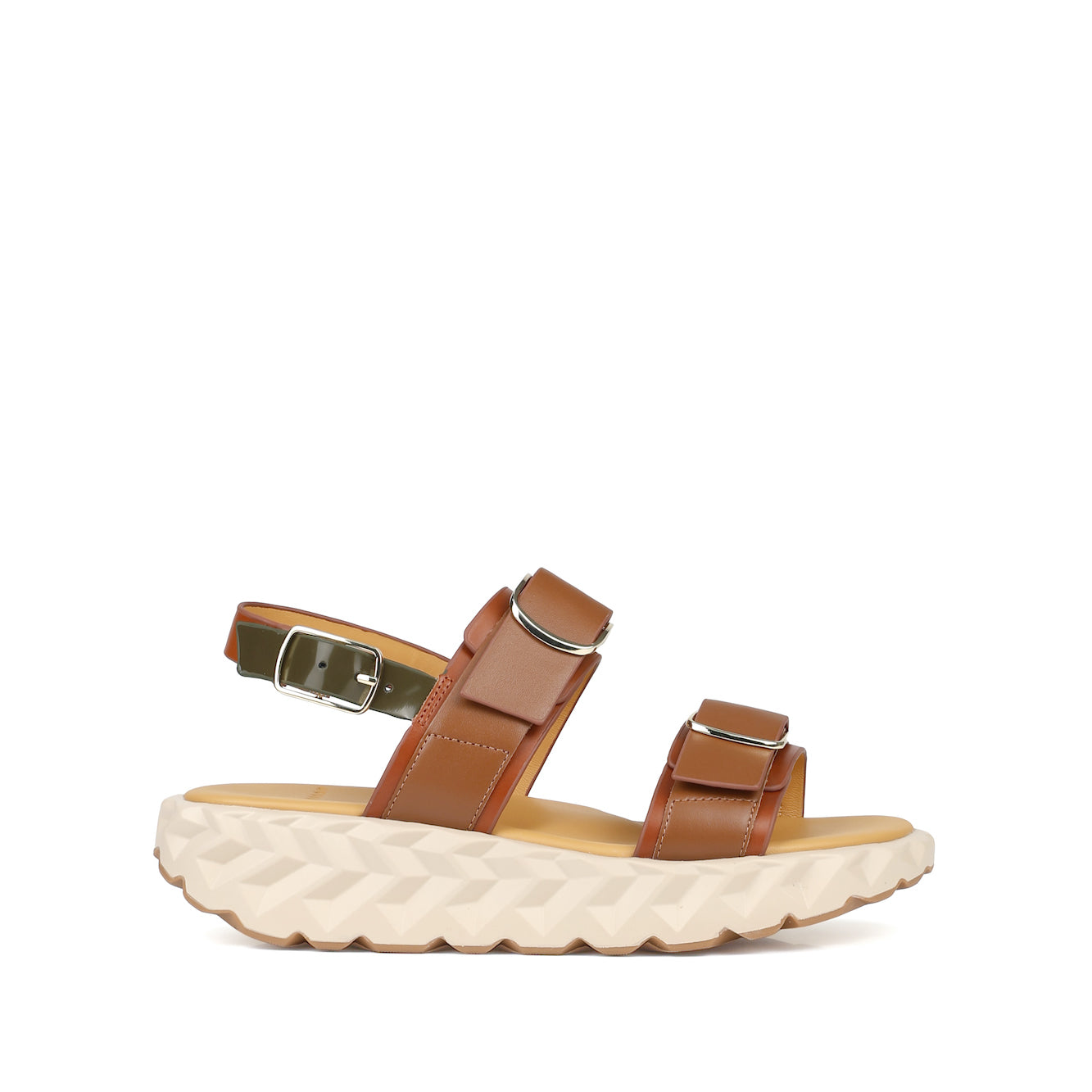 Women's brown platform designer sandals at 4CCCCEES 