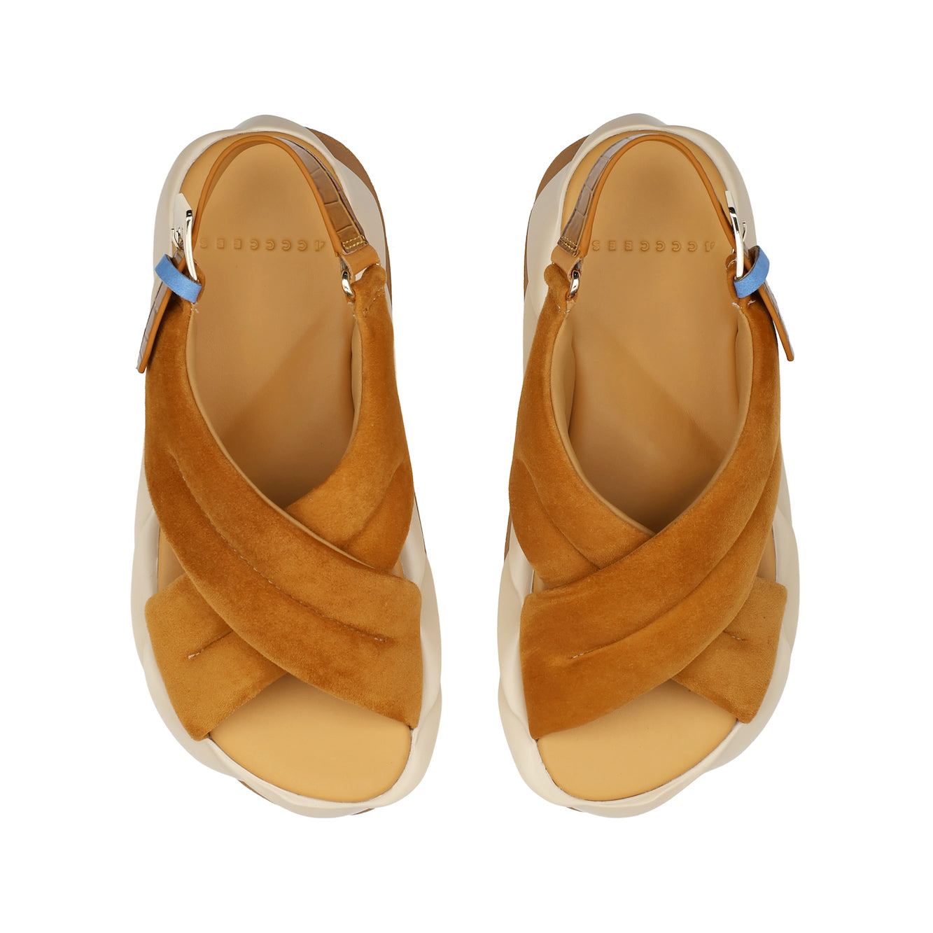 comfortable women's sandals in camel suede leather